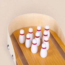 1 Set Desktop Mini Bowling Game Set Desktop Wooden Board Mini Arcade Desktop Mini Bowling Shooting Alley Office Desk Stress Relief Gadget Little Finger Toy Funny Prank Gift For Men Women - Multicolor - View 4