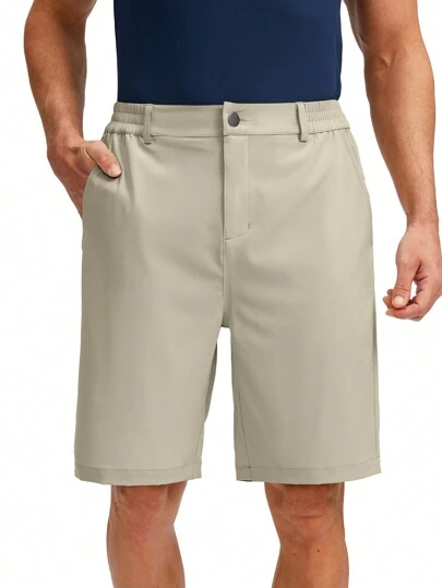 G Gradual 男友风格男士高尔夫短裤，带 5 个口袋，9 英寸轻质弹力速干休闲正装工作短裤，适合男友风格男士高尔夫装