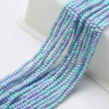 1串0.4cm雙色圓形玻璃仿珍珠夾線珠,diy手鍊、項鍊製作 - 雙色光珠 - 查看 25