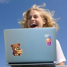 Unique Dessert Drink Stickers, Funny Stickers, Cute Pretty Cool Aesthetics Cartoon Vinyl Stickers, Waterproof Stickers, For Water Bottle, Pad, Phone, Laptop, Scrapbook And Luggage - Multicolor - View 4