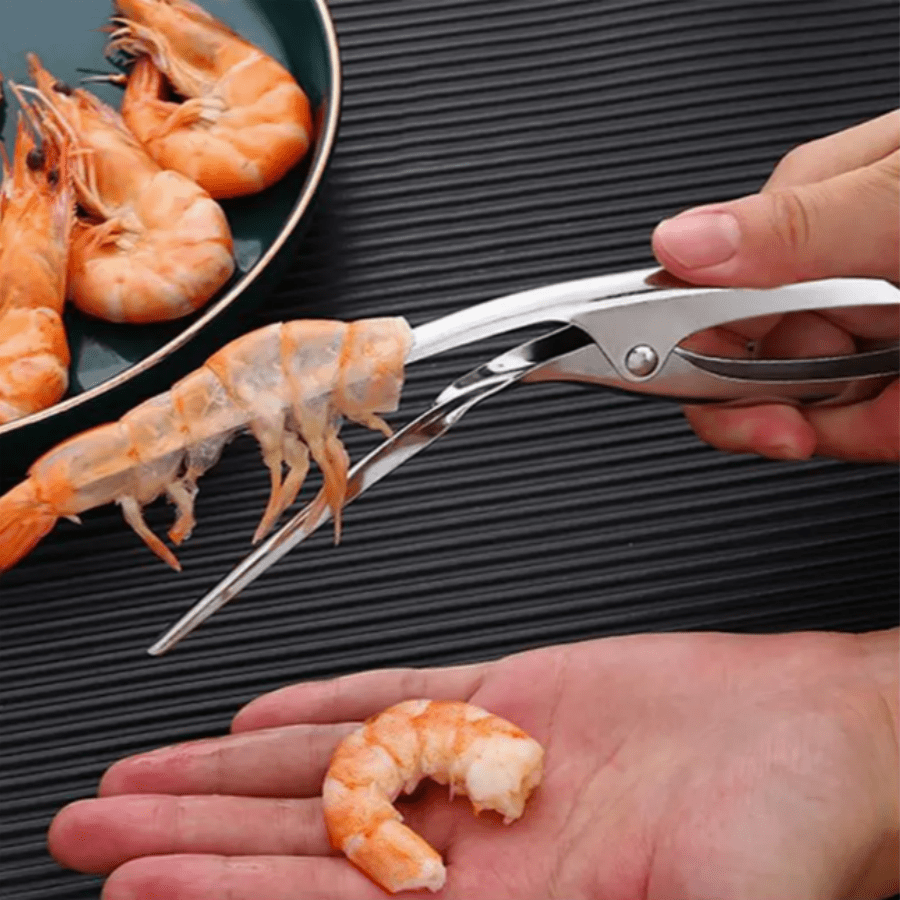 Mühelos Garnelen vorbereiten: Premium Edelstahl Garnelen-Schäler - Küchennotwendigkeit für schnelles und einfaches Schälen, perfekt für Meeresfrüchte-Liebhaber und beschäftigte Köche, Haushaltsgeräte, Zubehör, Gadgets, Werkzeuge, Weihnachtsartikel, Kochen, Weihnachten