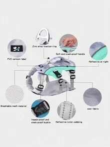 Thoáng khí Thú cưng Ngực Và Trở lại Harness , Chống cháy nổ , Chống sốc Và Phản chiếu , Áo vest Phong cách Xích chó Đến Ngăn chặn Thoát khỏi In Mùa Xuân Và Mùa hè - Hồng - Xem 5