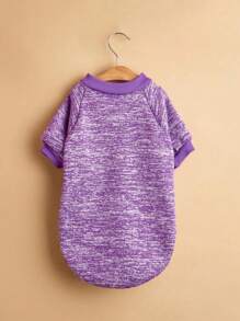 1入組大型犬隨身衣，適用於中大型犬，內有金毛，薩摩耶，邊境牧羊犬，貓咪圖案，由羊毛線製成，宠物秋冬服裝 - 紫色 - 查看 3