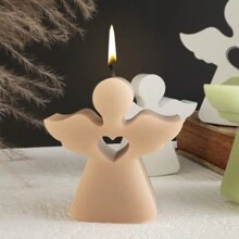 1PC 3D 硅胶蜡烛模具、铸造模具、环氧树脂模具、天使蜡烛硅胶模具，适用于大豆蜡烛、肥皂 - 白色 - 查看 3