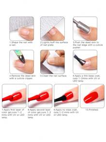 凝胶指甲油 35 种颜色，无需烹饪，亮粉，美甲套装，女士、女孩、情人节美容礼品套装 - 淺灰色 - 查看 2