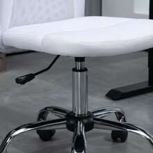 Vinsetto Mesh Office Chair, Desk Chair, Armless Swivel Computer Chair With Rolling Wheels For Study And Work - White - View 10