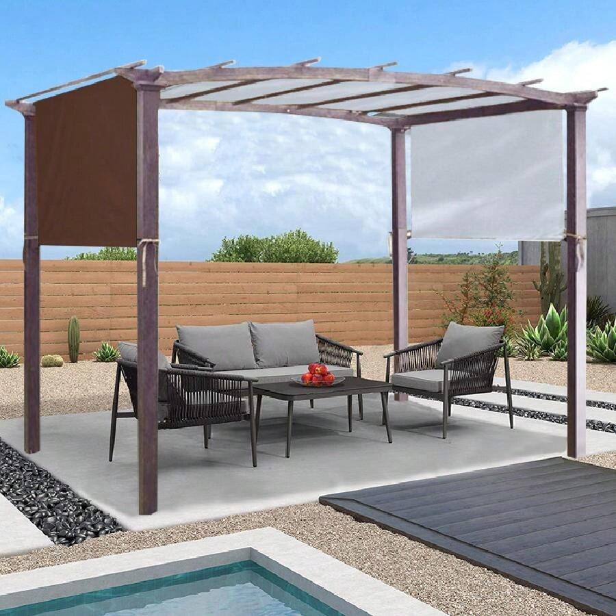 Outdoor Waterproof Sunshade Canopy Cover Grape Trellis Awning Cloth Shelter For Furniture - Khaki - View 1
