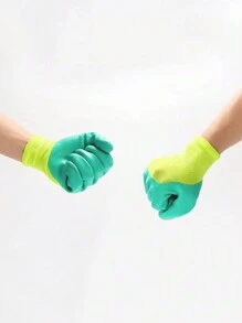 1pair Hamster Bite-Resistant Training Gloves For Small Pets, Green - Multicolor - View 3