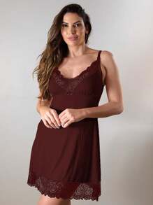 Eatifa Plus Size Nightgowns & Sleepshirts - Dusty Pink - View 3