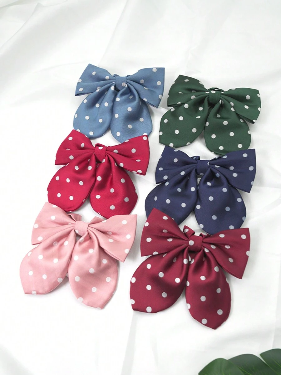 pooting bear 1 Miếng Của phụ nữ Dệt Phong cách học viên Con thỏ Tai Chấm bi Nơ thắt , Thích hợp Để Trang Trí Hàng Ngày , JK Phù hợp - Nhiều màu - Xem 1