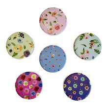 kit 3 peças de espelho cosmético redondo com vários padrões enviados aleatoriamente