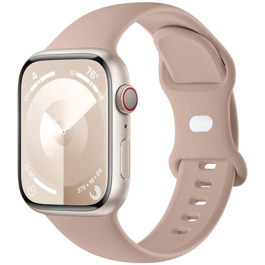 运动表带兼容表带 40 毫米 44 毫米 41 毫米 46 毫米 45 毫米 49 毫米 38 毫米 42 毫米 女士男士，柔软硅胶替换运动表带腕带适用于手表 Ultra SE 系列 10 9 8 7 6 5 4 3 2 - Milk Tea - 查看 1