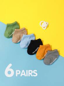 6 đôi Vớ mắt cá chân chống trượt trang trí chữ cái cho bé mùa hè - Nhiều màu - Xem 9