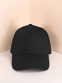 1pc Y2k Unisex Solid Color Sunscreen Breathable Adjustable Fashionable Baseball Cap, Suitable For Outdoor Leisure Wear - Black - View 1