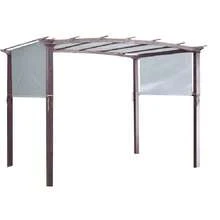 防水,防曬,uv保護的花園遮陽篷蓋,葡萄露台遮陰布,戶外防水罩,戶外家具遮陽篷 - 灰色 - 查看 2