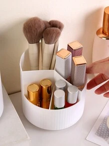 1入組大容量旋轉化妝刷架，女性和女孩禮物的便攜式刷具組織者 - 白色 - 查看 2