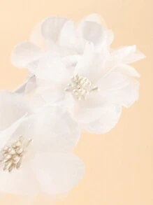 1 Diadema De Flores Blancas Para Niñas, Apta Para Fiestas De Bodas, Dama De Honor, Niña De Flores - Blanco - Ver 3