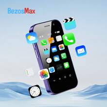 BezosMax Mini Smartphone 3.0 Inch Android The World's Smallest Cell Phone Portable Quad Core Dual Sim Ultra Thin Unlocked Card Mobile Phone Cellular Real Phone Gift For Kids WiFi Hotspot GPS Student Pocket Mini Telefono Celular Working Tiny Phone 4+128GB - Black - View 8