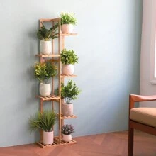 Estantería para Plantas Macetas de Bambú Decorativa: Escalera para Flores Vertical Soporte Estante para Esquina Exterior Interior Balcón Jardín Salón