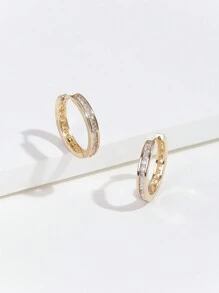 1 đôi Bông tai hình chữ C Zirconia đơn giản, khí quyển, thanh lịch, sang trọng, đáng yêu, sáng bóng dành cho phụ nữ và trẻ em gái. Thích hợp cho mùa tốt nghiệp, kỳ nghỉ, tiệc bãi biển, tụ tập, đám cưới, phù dâu, sinh nhật, cầu hôn, cặp đôi, ngày nhà giáo, ngày của mẹ, ngày lễ tình nhân, lễ hội nữ thần, quà tặng - Vàng - Xem 3