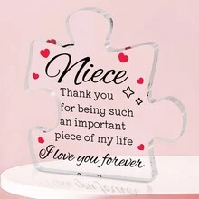 1入組透明積木拼圖亞克力牌,姪女生日禮物、我愛你禮物、感謝禮物、給我的寶貝禮物、聖誕禮物、畢業禮物、最好的暖心禮物、創意美學家居裝飾禮品、桌面擺飾、紀念禮物、理想精緻禮品、藝術工藝擺飾禮物、新居禮物、桌面展示亞克力標牌,感謝送給我的禮物 - 無色 - 查看 1