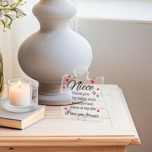 1入組透明積木拼圖亞克力牌,姪女生日禮物、我愛你禮物、感謝禮物、給我的寶貝禮物、聖誕禮物、畢業禮物、最好的暖心禮物、創意美學家居裝飾禮品、桌面擺飾、紀念禮物、理想精緻禮品、藝術工藝擺飾禮物、新居禮物、桌面展示亞克力標牌,感謝送給我的禮物 - 無色 - 查看 3