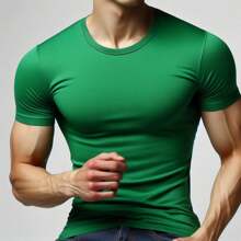 PLAYERA T-SHIRT HOMBRE, MANGA CORTA,SLIM FIT - Verde - Ver 3