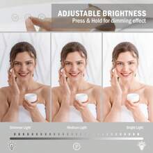 Makeup Mirror With Lighting, 58x46 Cm 15 LED Mirrors, Large Cosmetic Mirror With Dimmer Light, 3 Light Colors, Touch Control, With 10x Magnifying Mirror - White - View 4