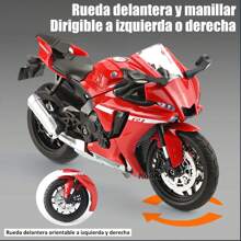 KEAKI 1:12 Coleccion Escala Metal Moto Juguete Yzf-R1 Luz Y sonido Con Base 17CM - Negro - Ver 6