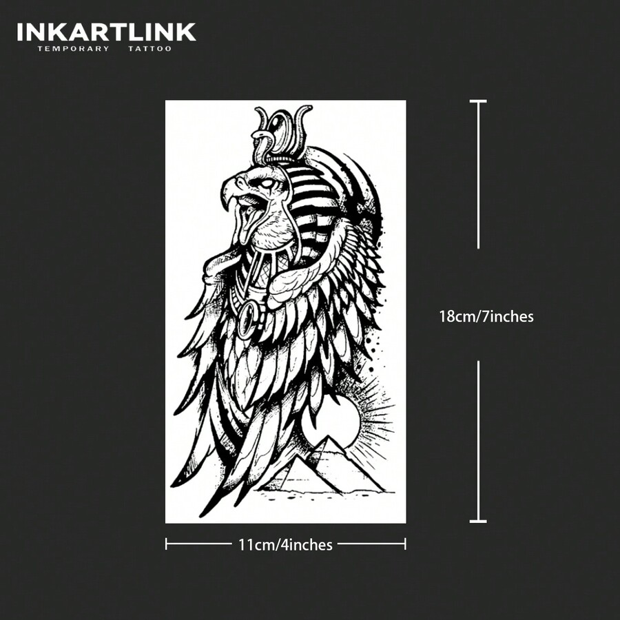 Inkartlink 11*18cm 1pc Eagle & Herbal Juice Design Temporary Tattoo