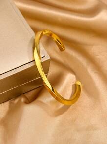 1 件奢华几何/蝴蝶/竹子不锈钢手镯，优雅设计，适合女性派对佩戴或情人节礼物