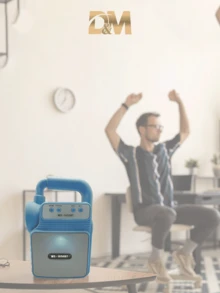 Bocinas Bluetooth Inalámbrica con linterna e iluminación LED. - Azul - Ver 5