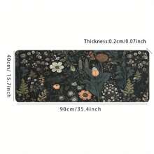 波西米亚风花卉图案大号鼠标垫，黑色办公桌垫，防滑橡胶底座，缝边设计，适用于工作、游戏、居家，是送给青少年/男友/女友的返校礼物，也是游戏鼠标垫、办公桌配件、办公用品、办公桌配件和鼠标垫的理想之选。 - 彩色 - 查看 9