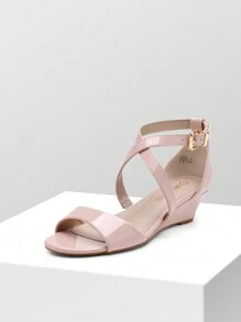 Women Wedge Sandals Adjustable Ankle Strap Open Toe Platform  Low Wedge Work Valentine's Day Wedding Party  Dating Prom Pump Wedge Sandals - 杏色 - 查看 2