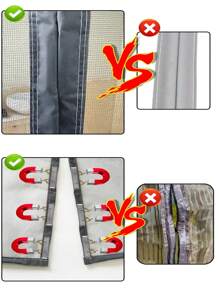 Magnetic Mosquito Net Door Curtain For Home Bedroom With Self-Adhesive Design, Side Opening, No Need To Drill, High Density Mesh, Black - Gray Left Open - View 11