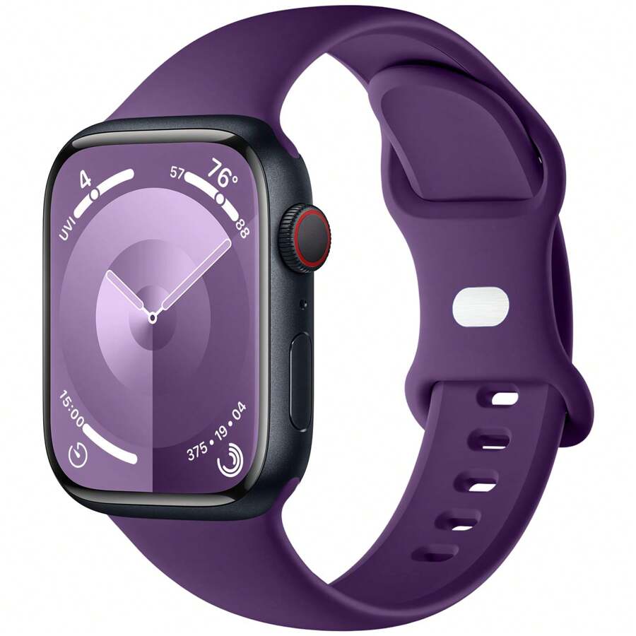 运动表带兼容表带 40 毫米 44 毫米 41 毫米 46 毫米 45 毫米 49 毫米 38 毫米 42 毫米 女士男士，柔软硅胶替换运动表带腕带适用于手表 Ultra SE 系列 10 9 8 7 6 5 4 3 2 - 絳櫻桃色 - 查看 1