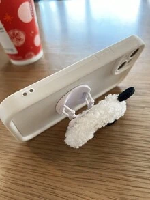 可爱熊猫手机壳，可折叠支架，粘性好，适合懒散的人看视频，网红单品 - 白色 - 查看 3