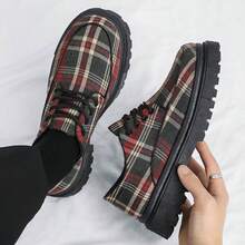 2024春季新款男士正式暨休閒皮鞋,具有復古英式低頂設計,適於婚禮男儐相穿著 - 紅色 - 查看 1