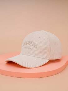 1pc Unisex Y2k Style Embroidered Velvet Baseball Cap Los Angeless Outdoor Casual Adjustable Sun Hat For Daily Work/Commute Street