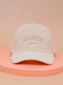 1pc Unisex Y2k Style Embroidered Velvet Baseball Cap Los Angeless Outdoor Casual Adjustable Sun Hat For Daily Work/Commute Street