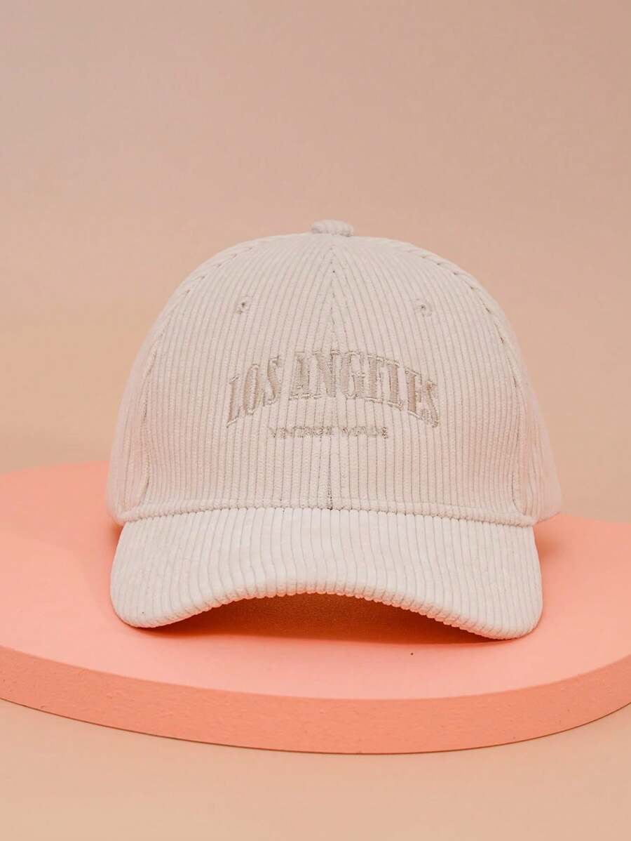 1pc Unisex Y2k Style Embroidered Velvet Baseball Cap Los Angeless Outdoor Casual Adjustable Sun Hat For Daily Work/Commute Street