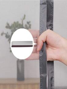 Magnetic Mosquito Net Door Curtain For Home Bedroom With Self-Adhesive Design, Side Opening, No Need To Drill, High Density Mesh, Black - Gray Left Open - View 8