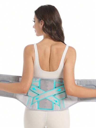 背部支撑，缓解下背部压力 - 男女适用 透气网眼设计 可拆卸支撑带，支撑下背部 2 种不同硬度套装 健身房配件 腰带