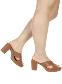 Women Heeled Sandals - 駝色 - 查看 3