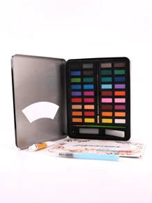 36 Colors Watercolor Paint Beginners Solid Paint Box Set DIY Painting Watercolor Paint Box Hand-Painted 36 Colors - Black - View 5