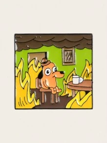 1 bucată This Is Fine Broșă drăguț smalț Pin desene animate Vopsea Insignă Accesorii pentru haine Fermec pentru geantă Artizanat Bijuterii pentru blugi Geantă Pălărie Guler Cămașă Cadouri de petrecere de Ziua Îndrăgostiților pentru bărbați și femei Dachshund Therian Ace drăguț Ace de rucsac