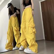 Pantalones Cyberpunk Hip Hop Pantalones cargo góticos negros - Amarillo - Ver 3