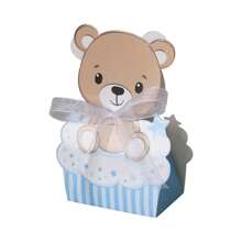 12 piezas Cajas de papel para regalo de dulces, fiesta de cumpleaños de oso de peluche, Día de San Valentín, de vuelta a la escuela