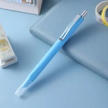 11pcs/Set Blue Ink Cartridge Pressed Ballpoint Pens, Vibrant Candy Color, Replaceable Ink Cartridge, Suitable For Students To Practice Calligraphy, Office Supplies - Blue - View 2