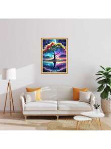 成人数字油画画布，成人数字油画，成人数字油画套装，用于房间装饰，理想的礼物 15.7*19.7 英寸，无框架-生命之树（15.7x19.7 英寸）无框架
